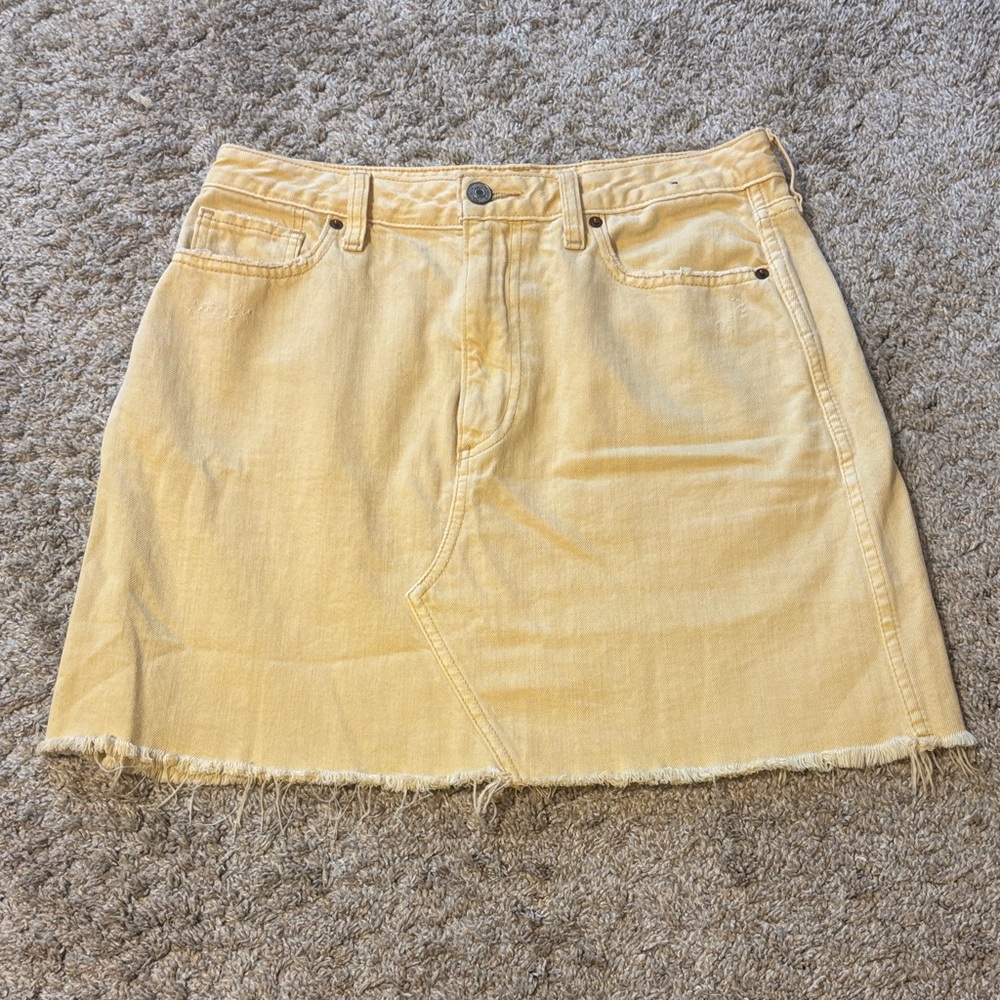 Abercrombie & Fitch Pale Yellow Denim Skirt